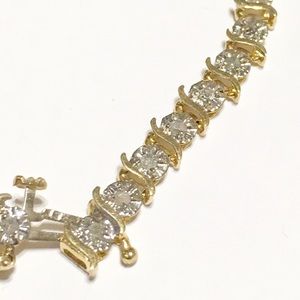 10 K Gold Tennis Bracelet with 36 Diamonds